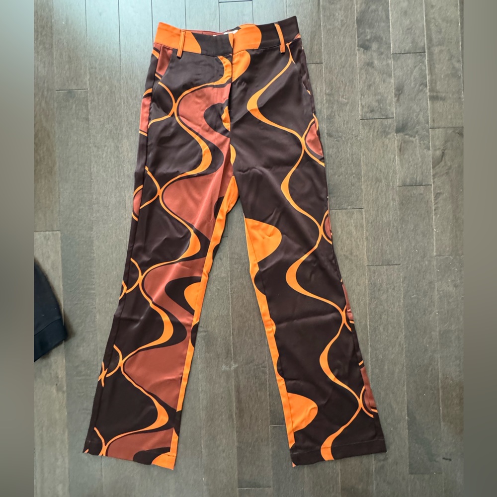House of Sunny Parasol Wavy Print Retro Pants